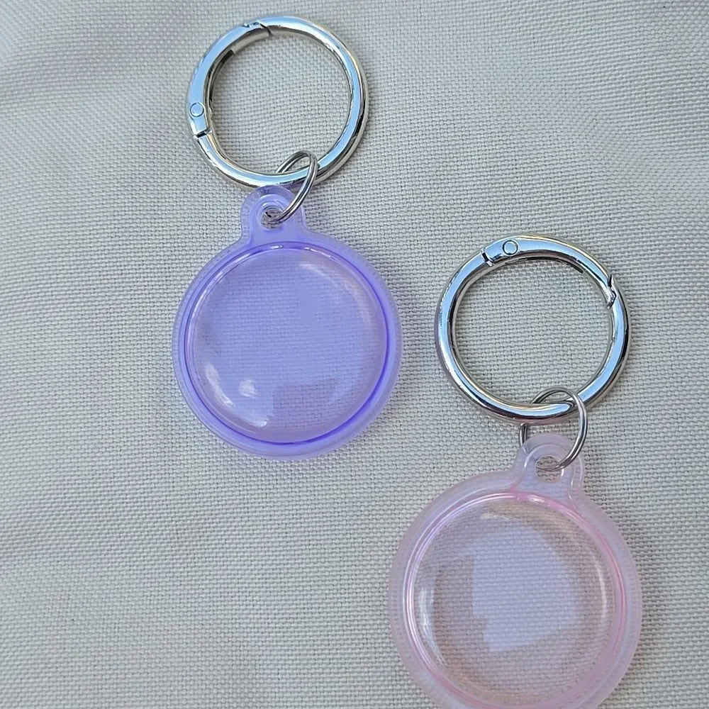 Purple Pink Keychain Set Air Tag Cover Protection Hook Set Sent Unisex Case